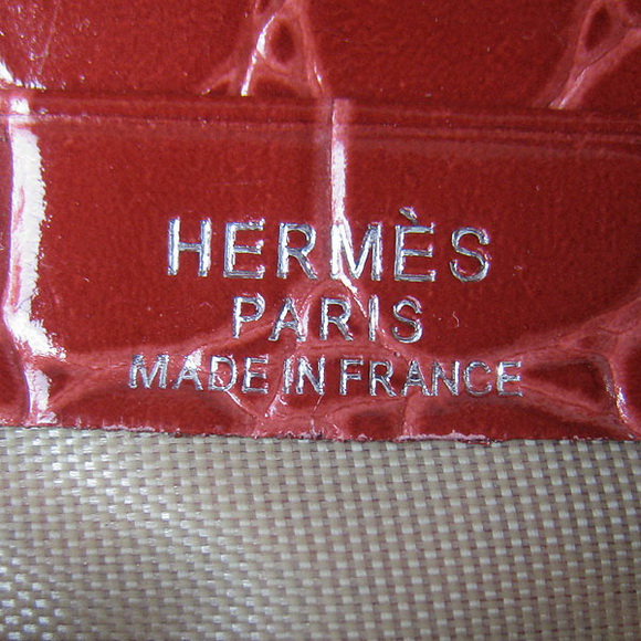 Cheap Replica Hermes Red Crocodile Veins Wallet H006